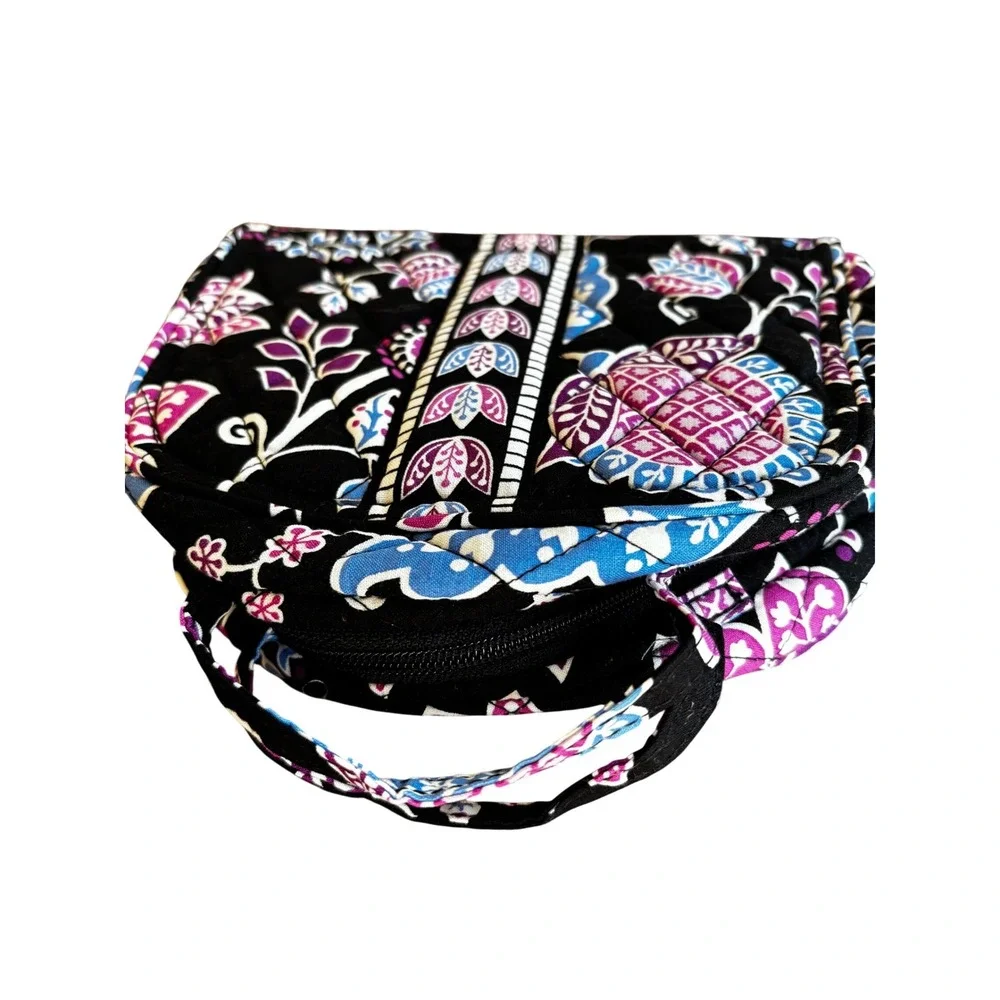 Vera Bradley‎ Hanging Travel Jewelry Organizer Roll Bag Black Floral Print
